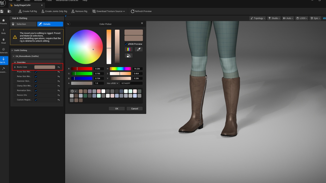 商品 Women Boots - Metahuman Shoes - Parametric PBR Knee-High Boots 的媒体 1
