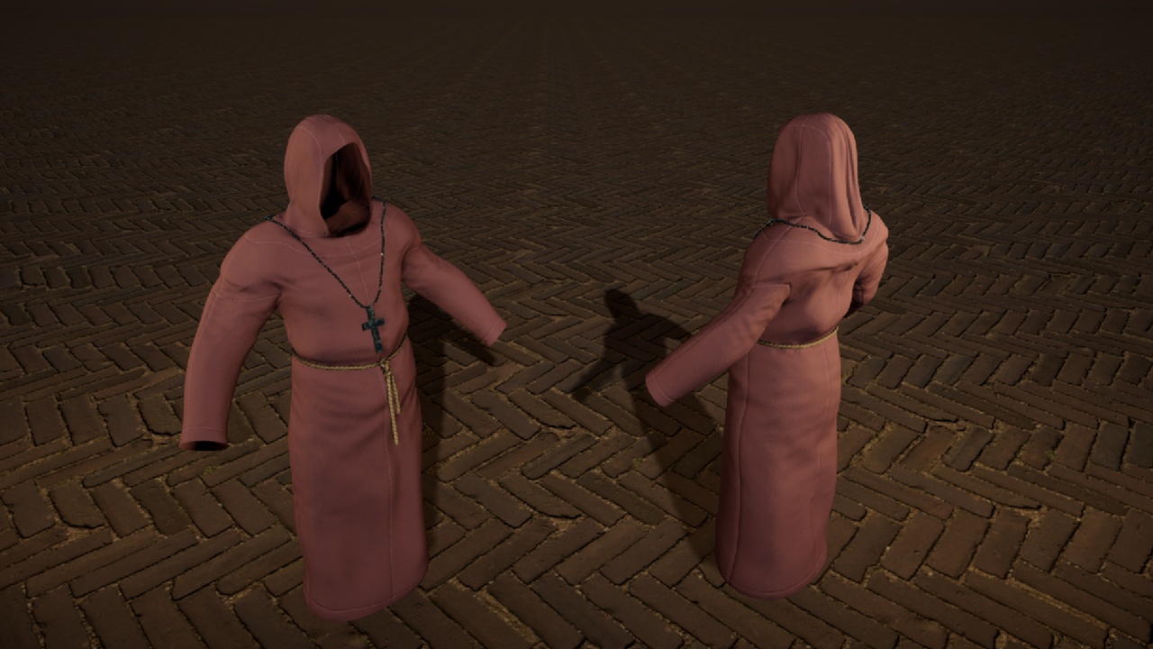 Media 1 for listing Medieval Monk Robe 2 (Metahuman)