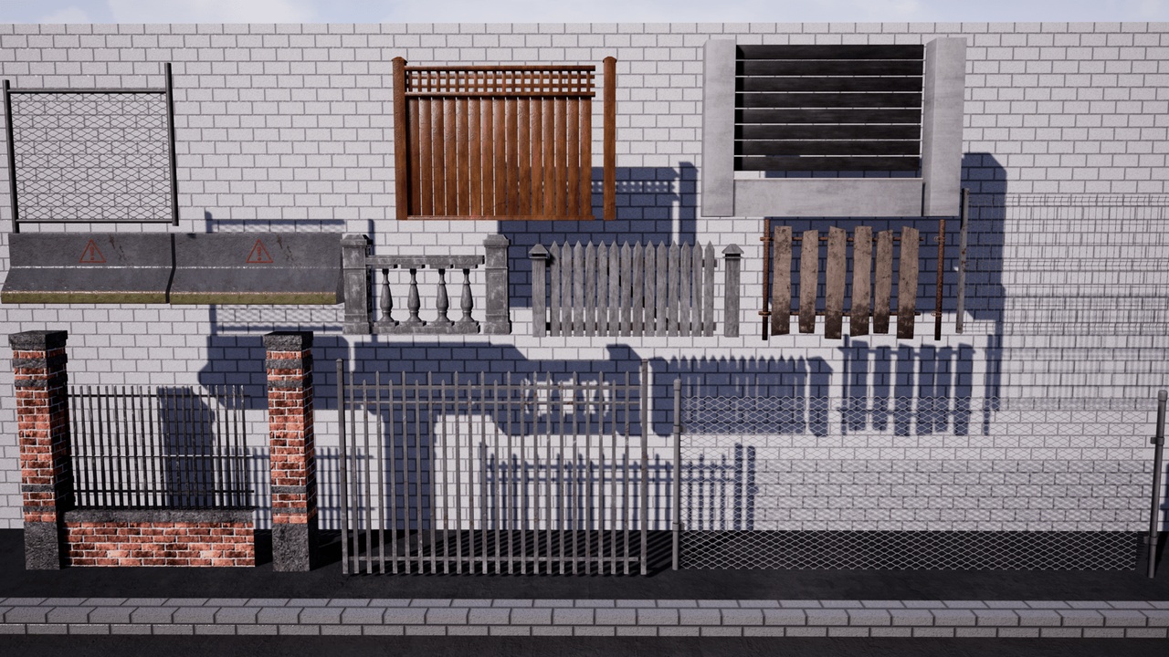 Media 1 for listing Fences Pack Vol.1 - Realistic Modular Fences