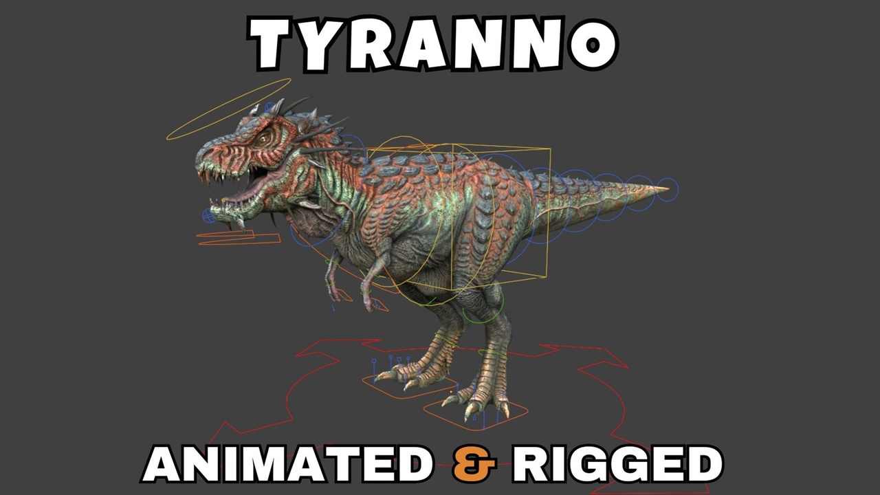 Media 1 for listing Tyranno Rigged And Animated 3D Model