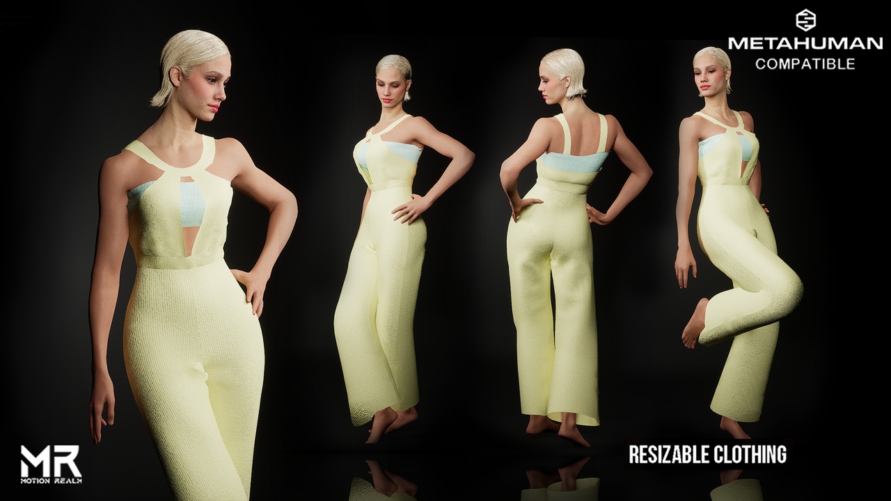 Media 1 for listing Metahuman Outfit - Jumpsuit and Bandeau Crop Top
