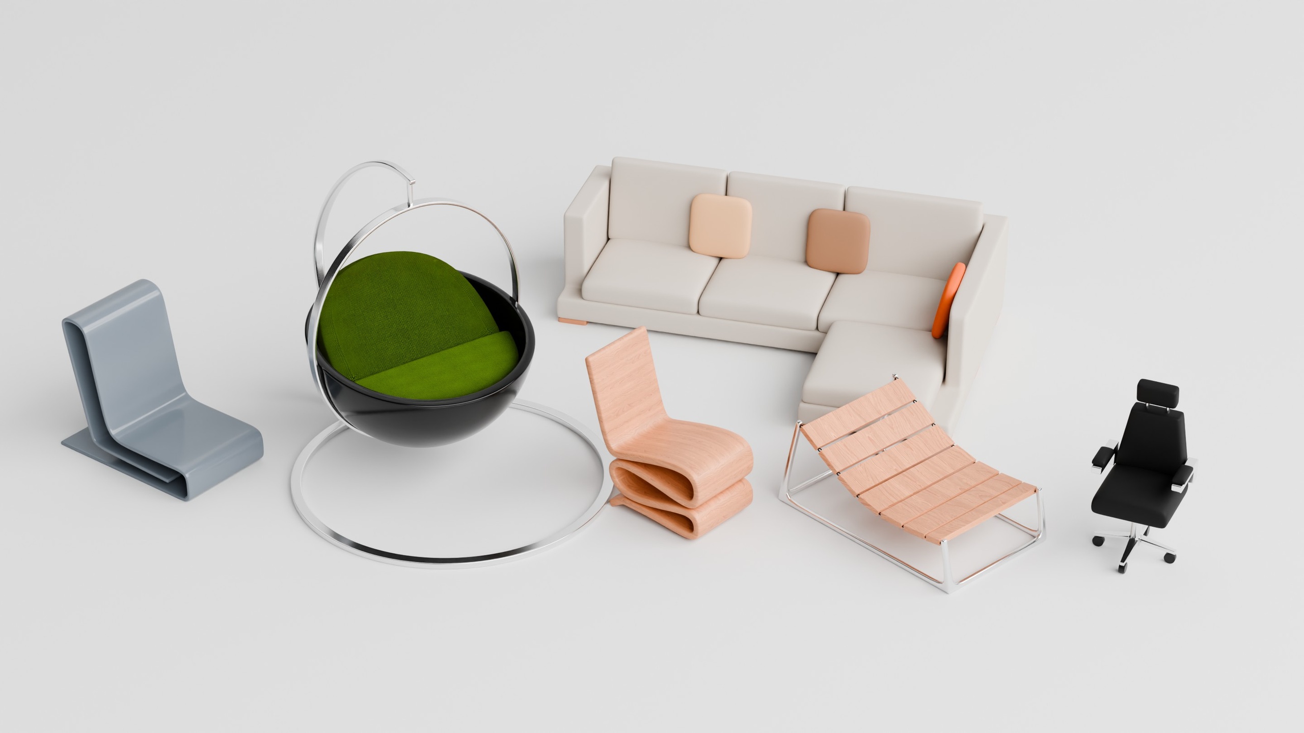 Media 1 for listing Stylized Modern Chair & Sofa Collection Pack