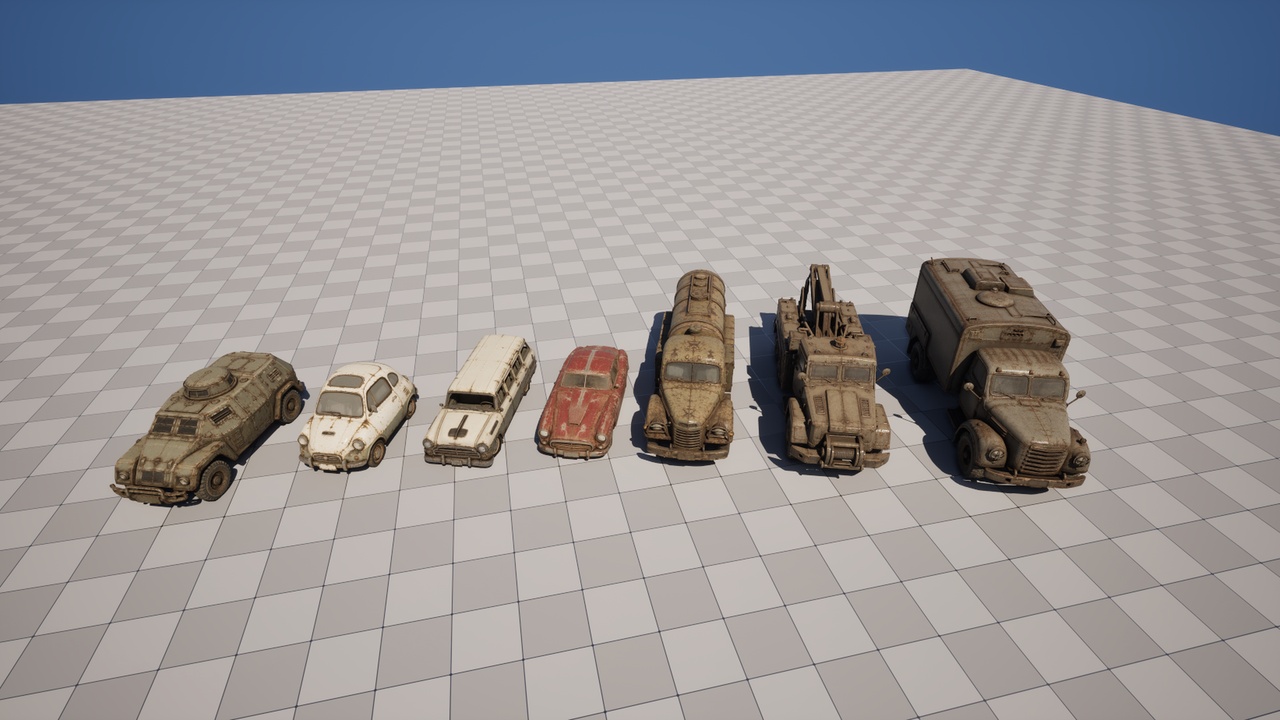 Media 1 for listing Rusty Abandoned Vehicles Pack – 7 Nanite Static Meshes