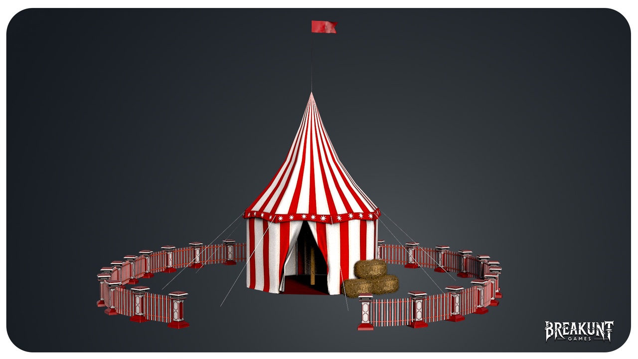 Media 1 for listing Circus tent with fencing & straw - 5 unique assets