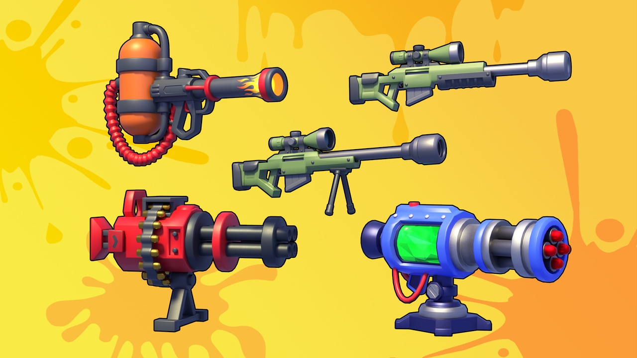 Media 1 for listing Realistic FPS Weapon & Turret Pack – Flamethrower, Gatling, Sniper with Bullets