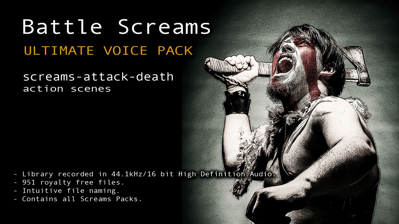 Media 1 for listing Battle Screams Voice Pack
