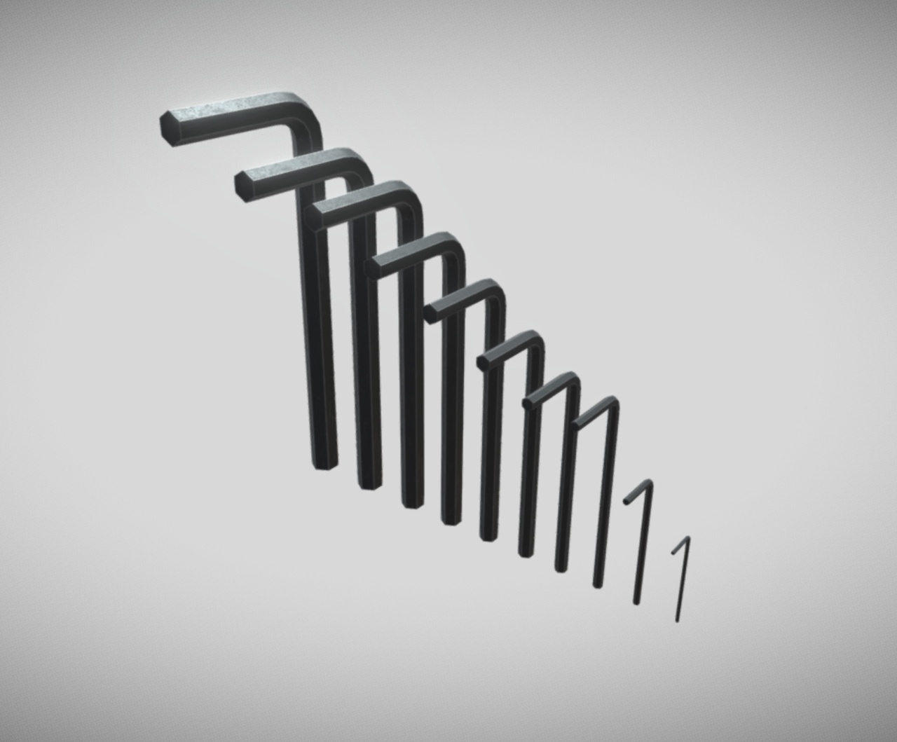 الوسائط 1 للقائمة Allen Key Set Dark Steel - Low-Poly PBR