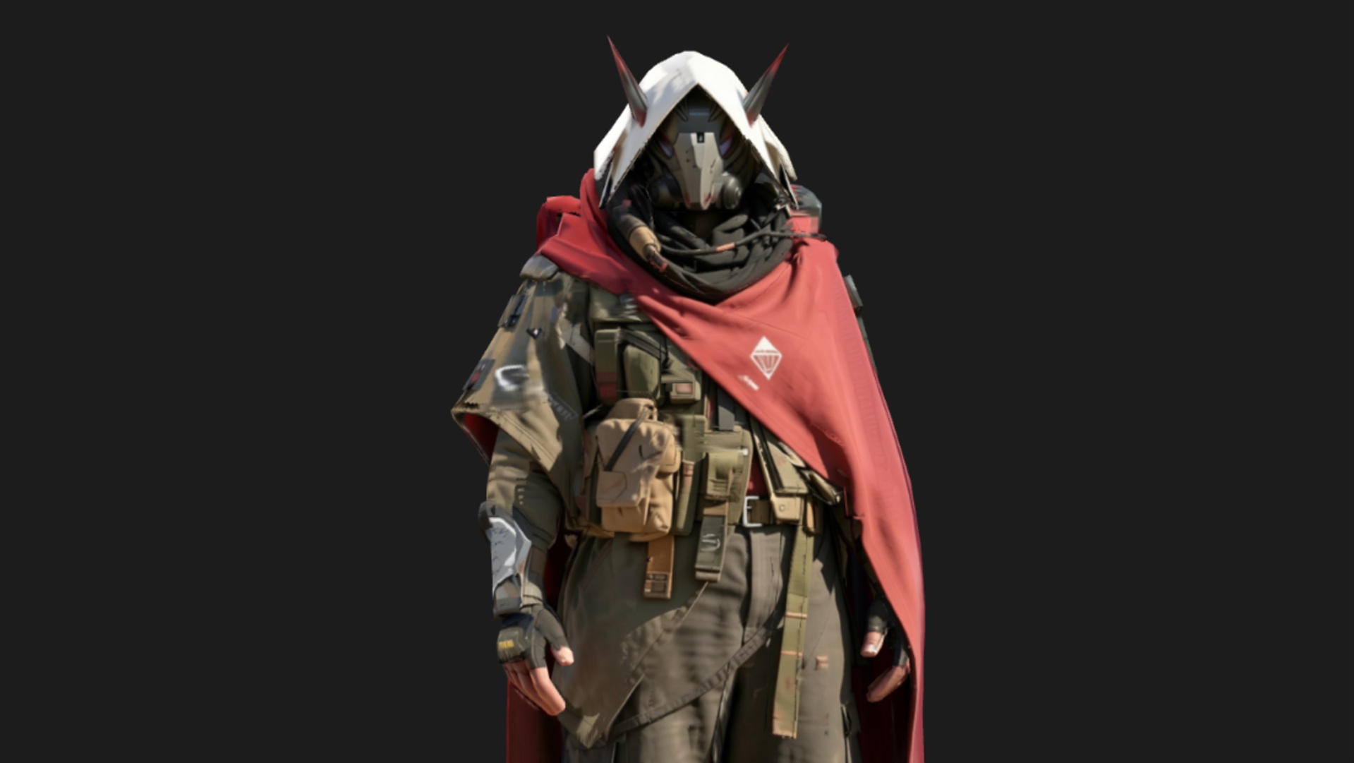 Media 1 for listing Dystopian Crimson Cloak Rebel Low-Poly 3d Model