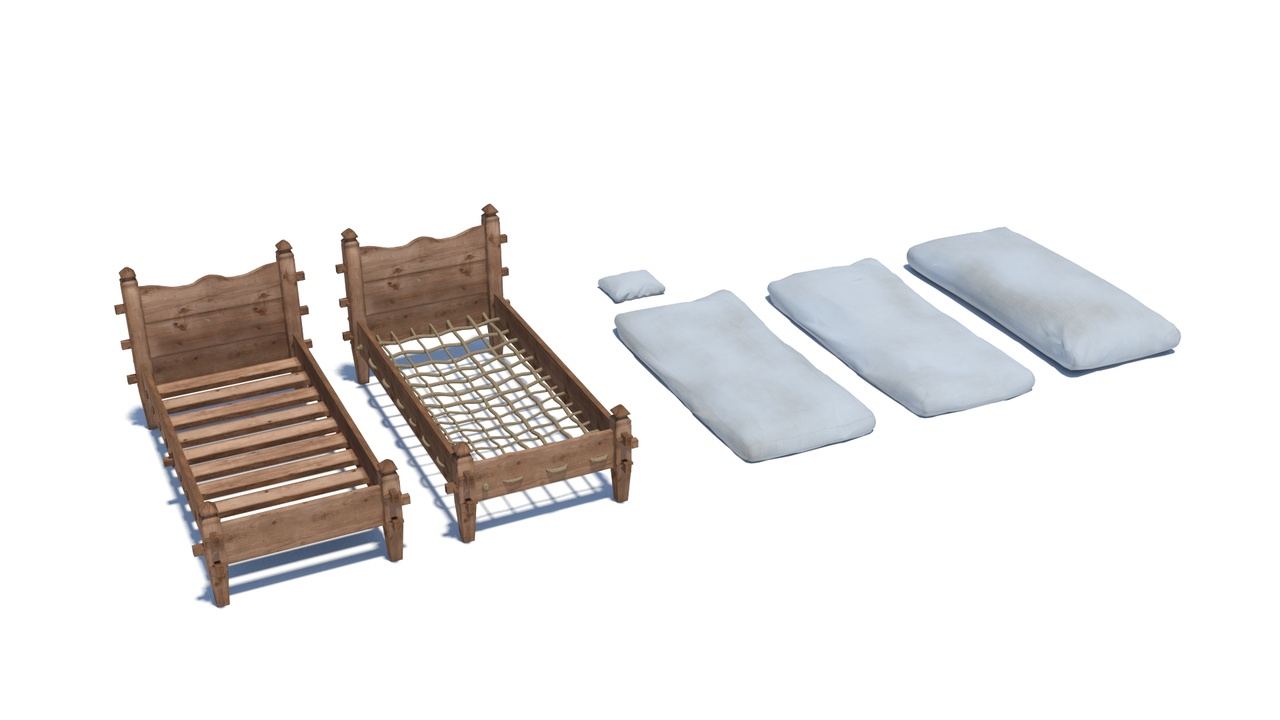 Medieval simple bed and tick mattress 제품 등록을 위한 미디어 1개