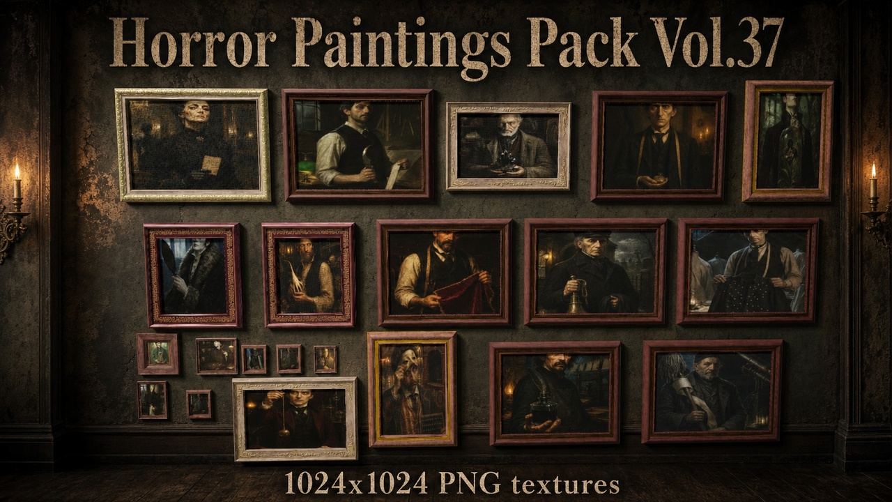 Media 1 for listing Horror Faces Paintings Pack Vol.37