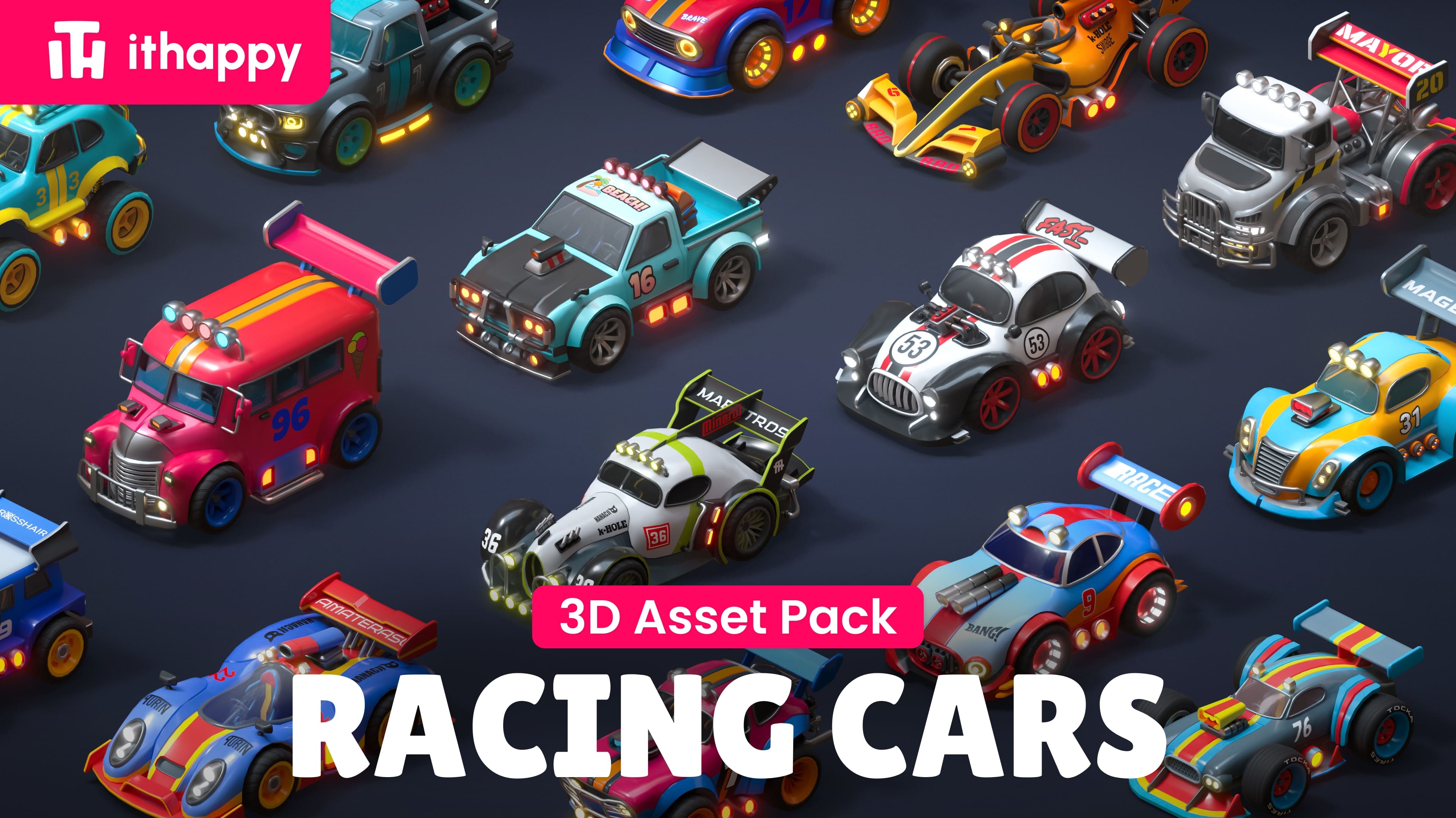 Modular Racing Cars - Low Poly 3D Models | Fab