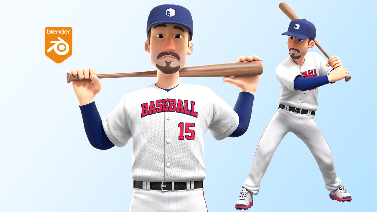 Media 1 for listing Cartoon Baseball Player