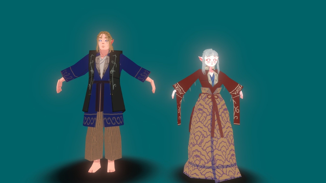 Media 1 for listing Elven Couple -PSX/PS1 style