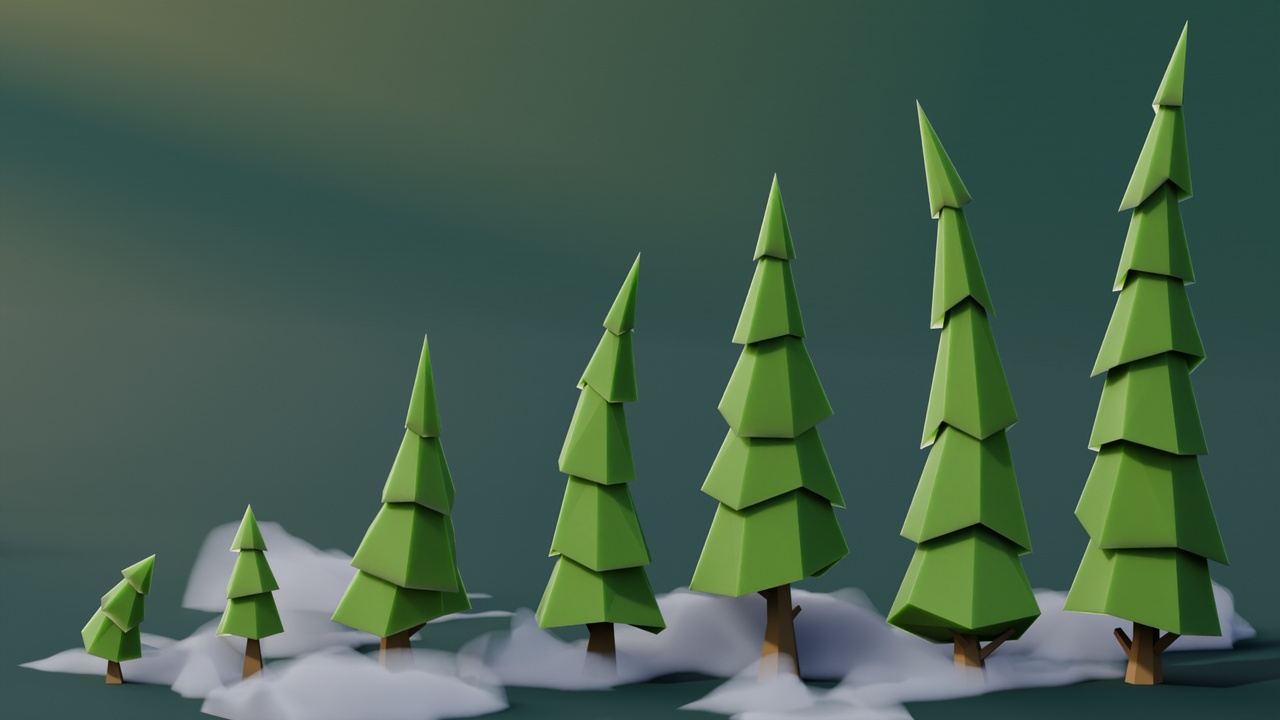 Multimedia 1 para anuncio Low Poly Pines