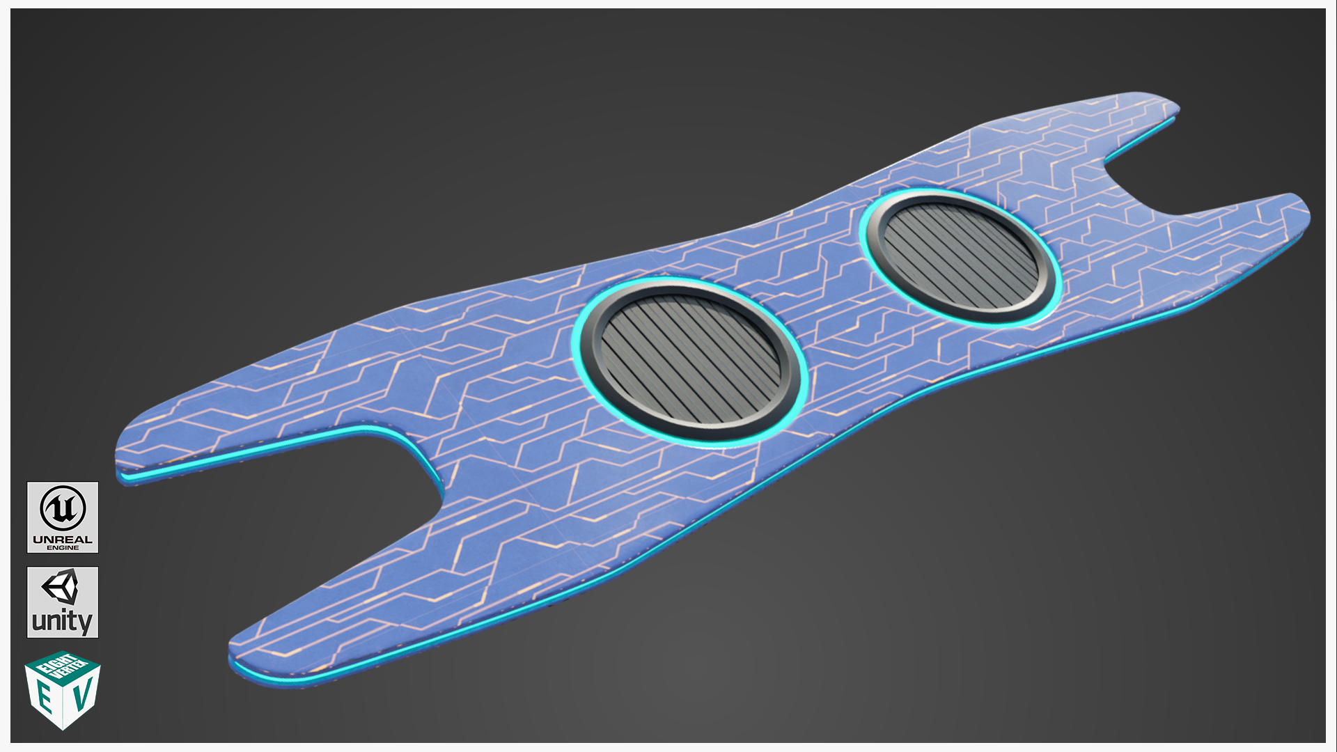 Sci-Fi Hoverboard 1 All PBR Unity UE Textures included | Fab