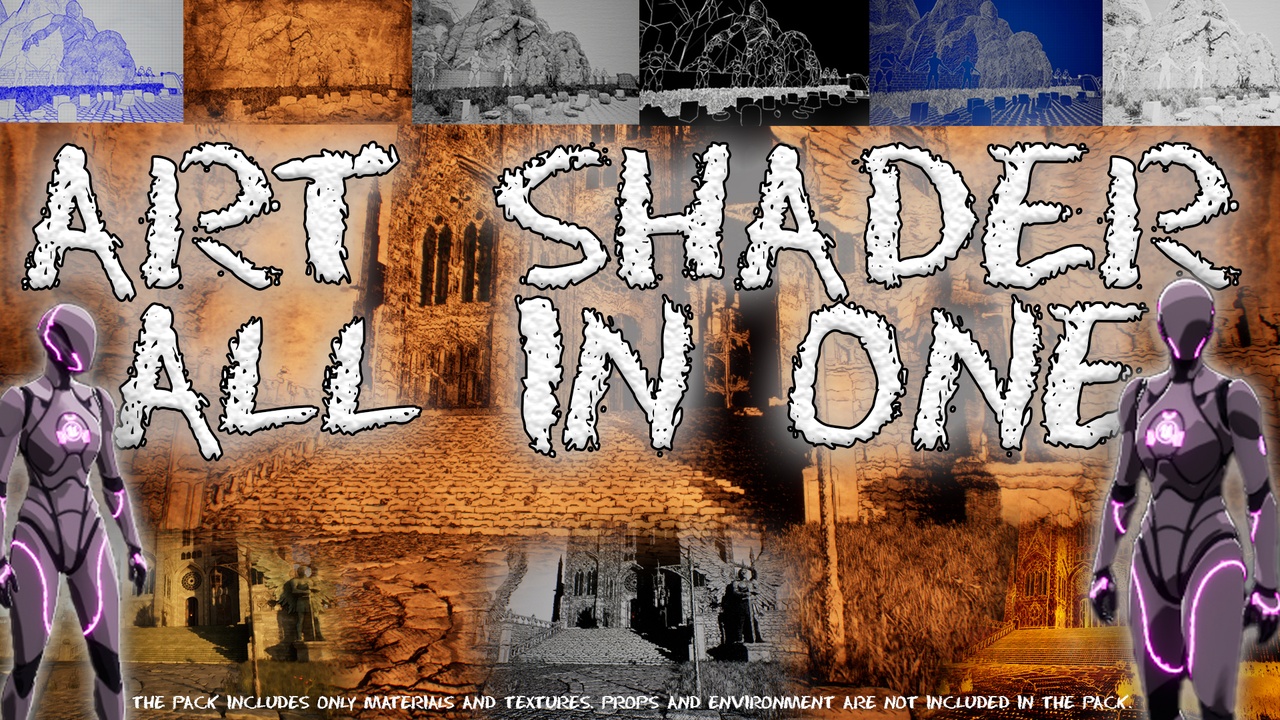 Media 1 for listing Art Shader All In One - Cel Toon Outline Watercolor Post Process & Materials