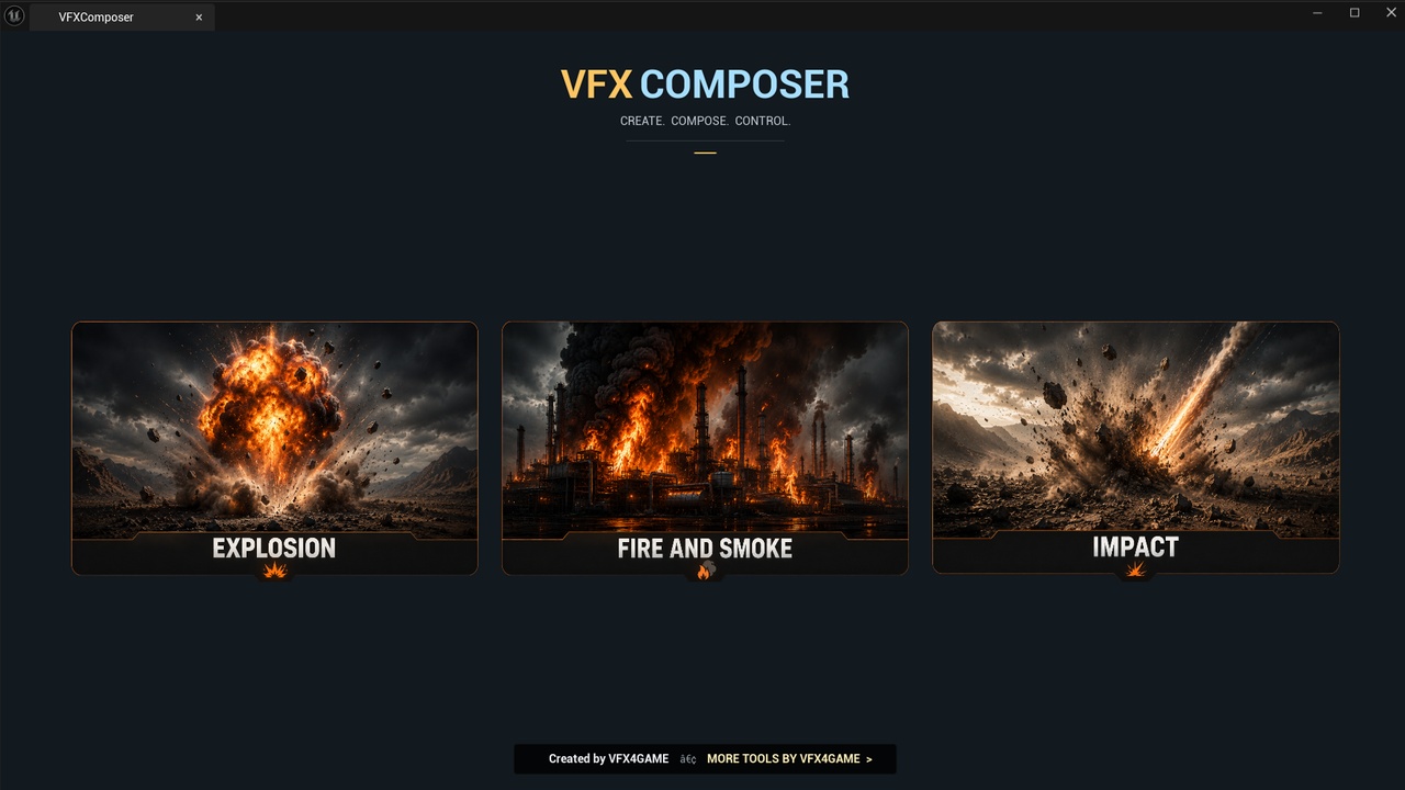 Media 1 for listing VFX Composer — Explosion, Fire & Impact Builder
