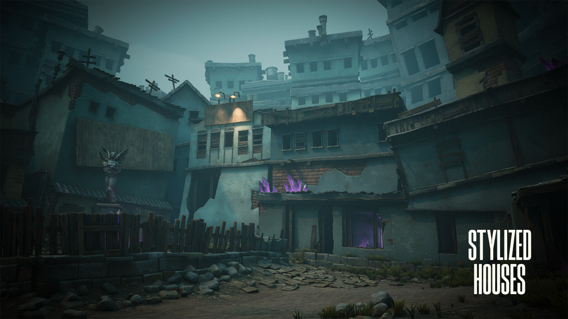 Stylized Abandoned Houses - Modular Environment Pack | Fab