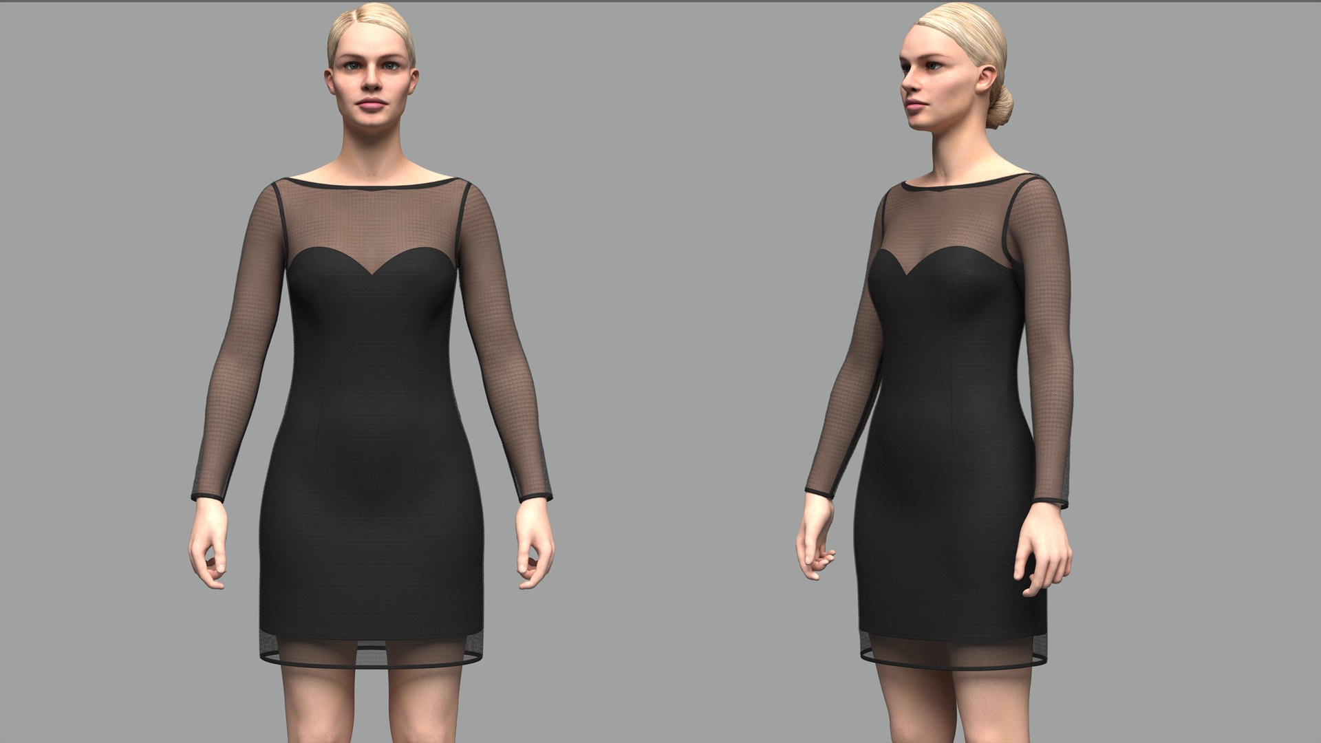 出品Female Mesh Dress 3d Modelのメディア1