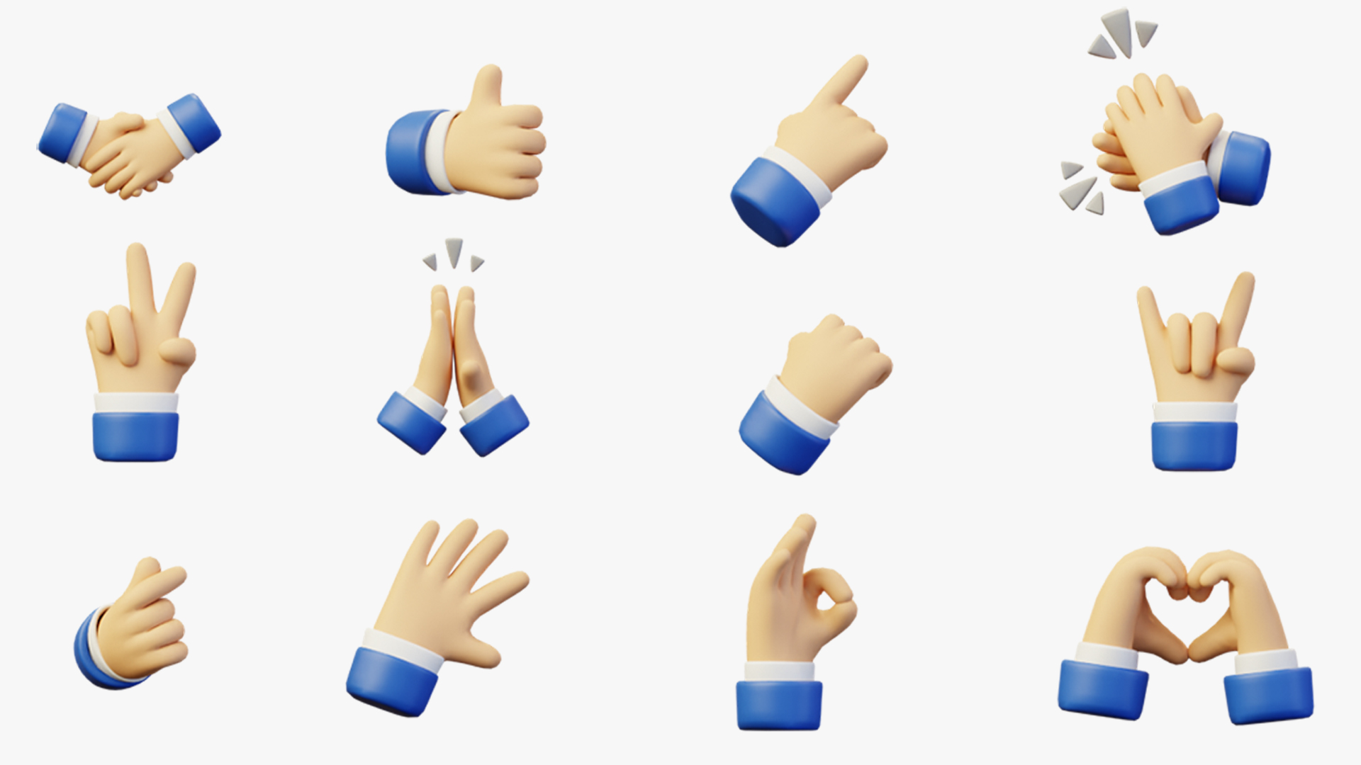12 Animated Hand Gesture Pack | Fab