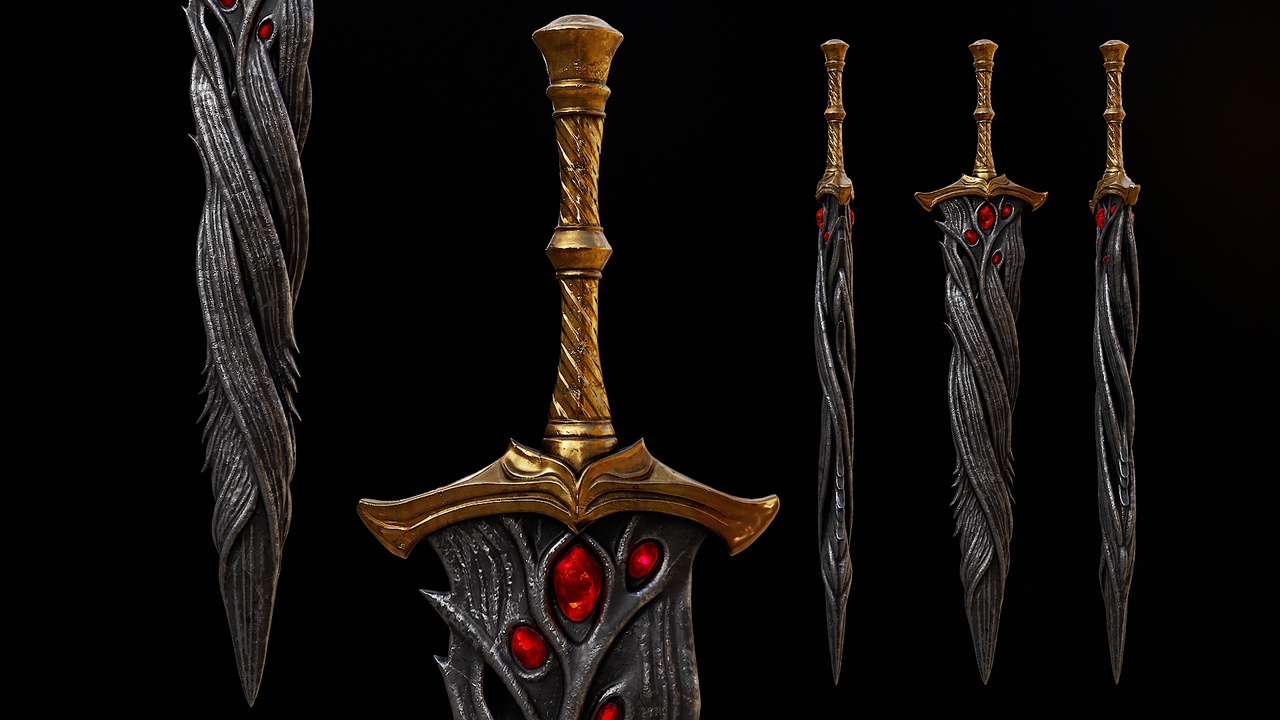 Media 1 for listing Rubyfang GreatSword | Fantasy Game Ready Weapon