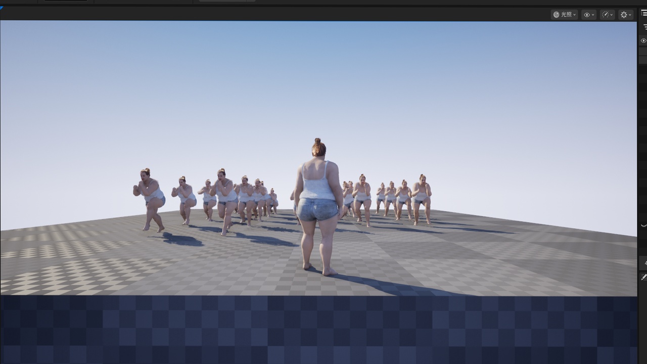 Media 1 for listing Modern Plus Size Female Sumo Wrestler Fully Rigged with Expressions现代女相扑运动员完整绑定