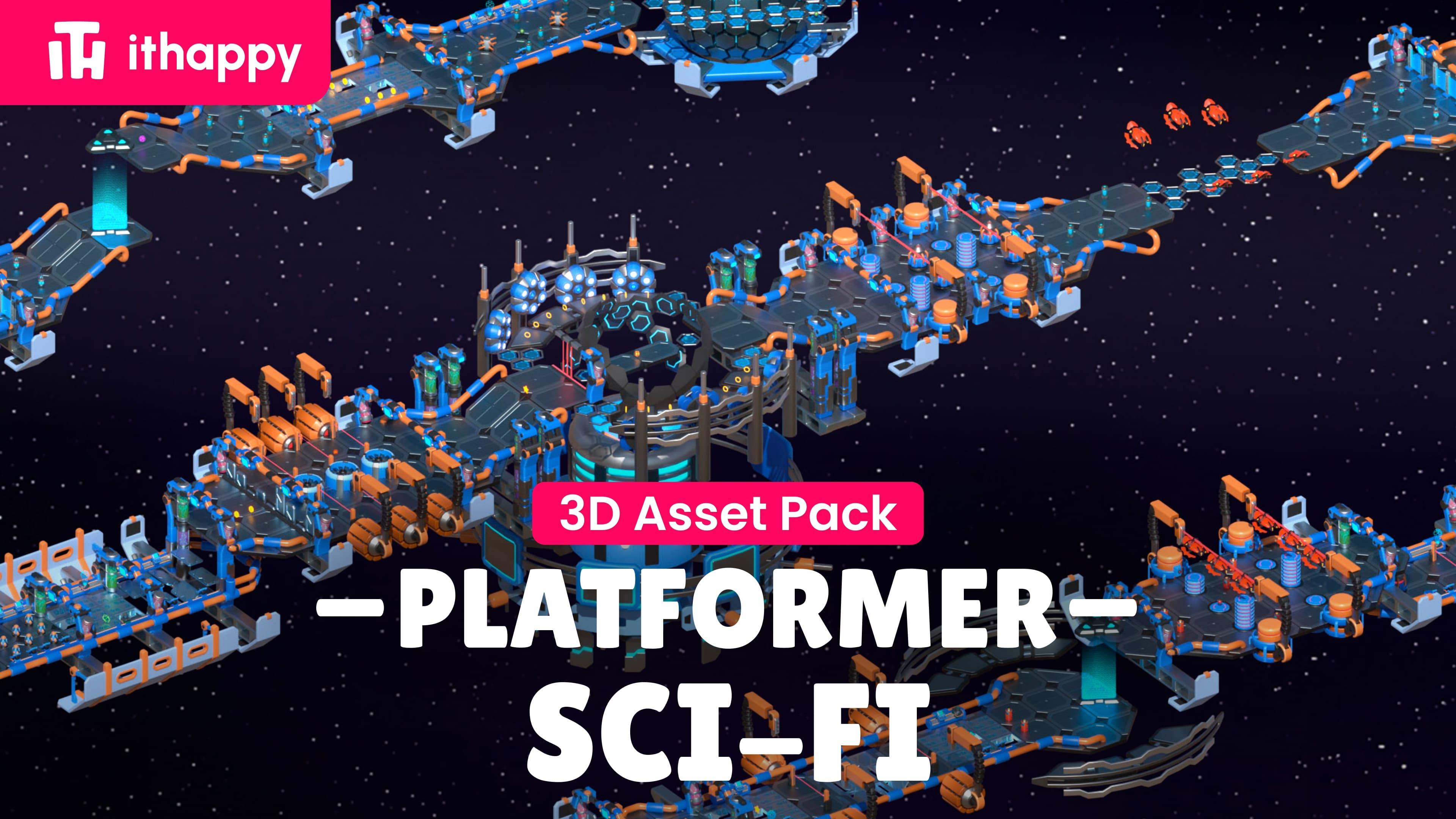 Platformer 14 Sci-Fi - Low Poly 3D Models Pack | Fab