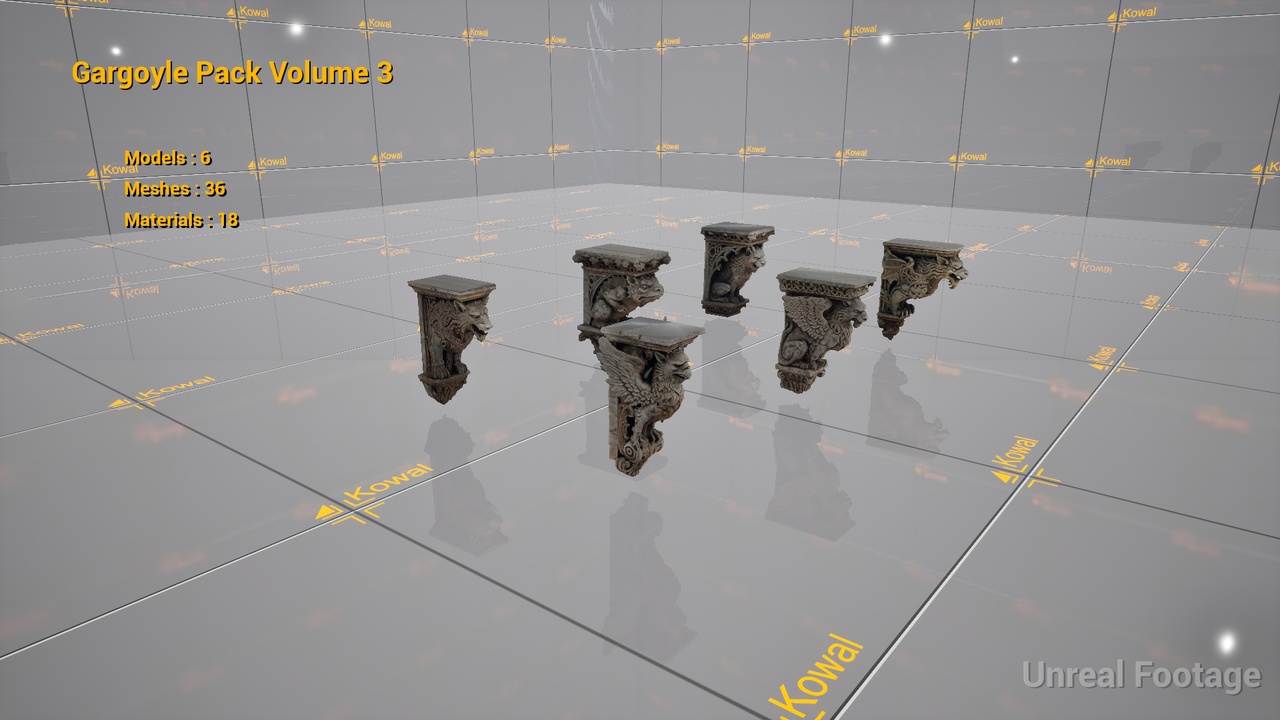 Media 1 for listing Gargoyle Pack Volume 3— 6 Game-Ready Gargoyle Models