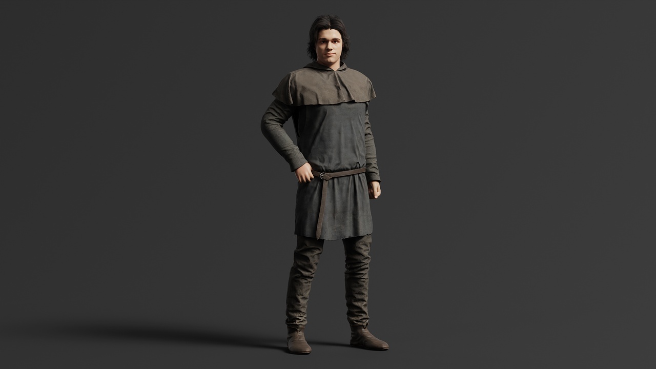 Medieval Male Peasant Villager 2 Character 제품 등록을 위한 미디어 1개