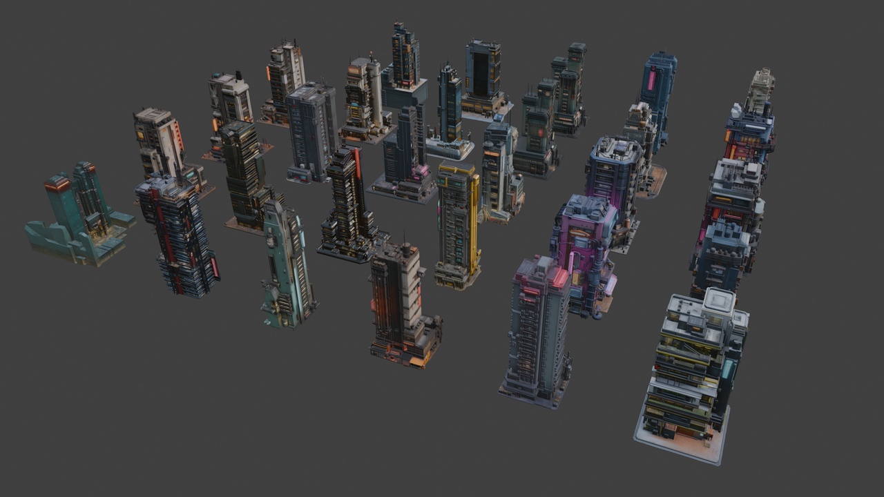 Media 1 for listing Sci-Fi Architecture Set 2👾