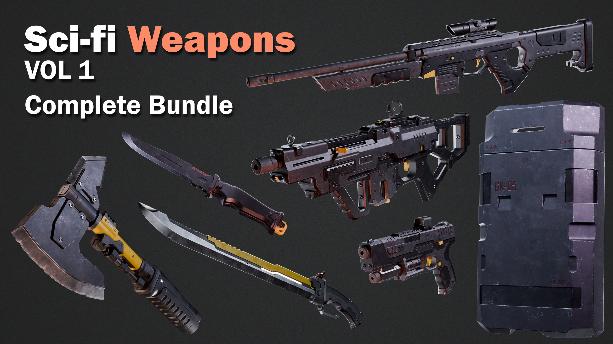 Media 1 for listing Sci-fi Weapons - Complete Bundle/Pack (Rigged & Animated)