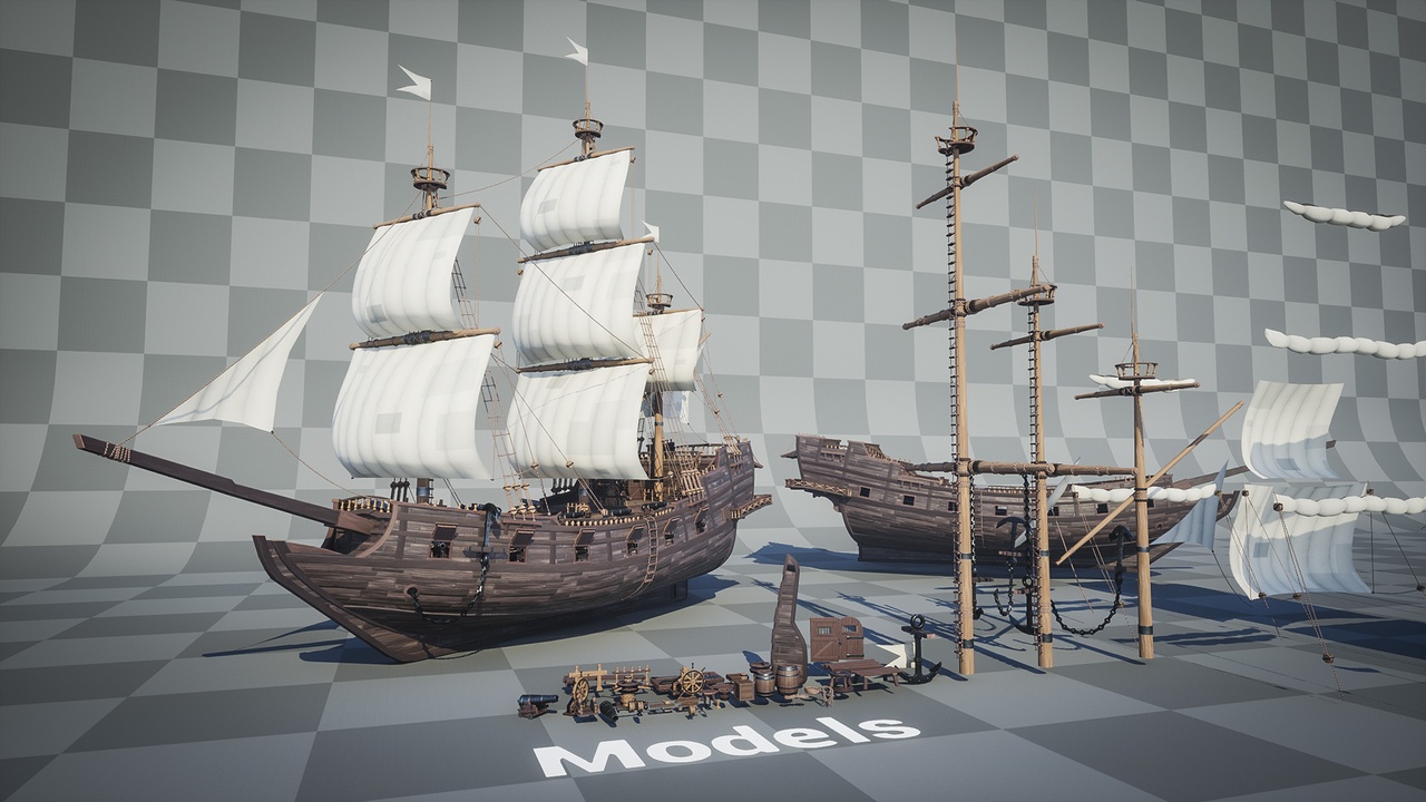 الوسائط 1 للقائمة Stylized Galleon