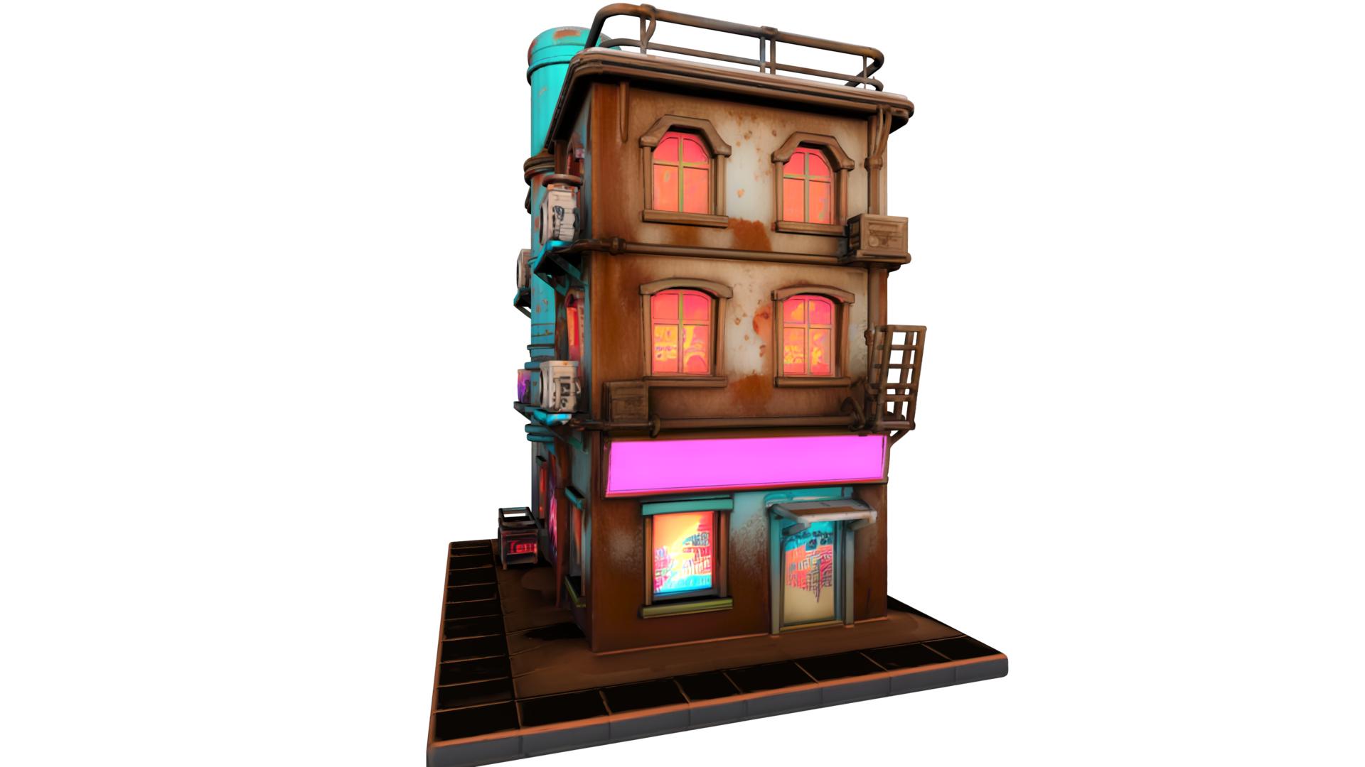 Cyberpunk Apartment Block | Fab