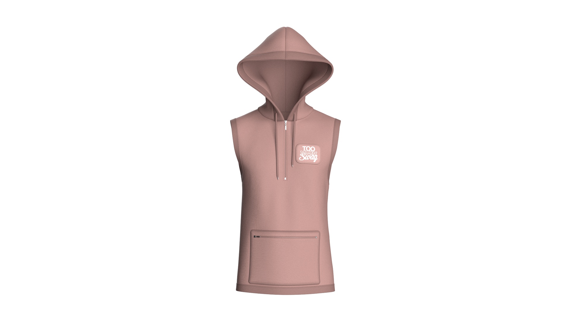 Media 1 for listing Men Half - Zip Sleeveless Graphic Hoodie | High Poly