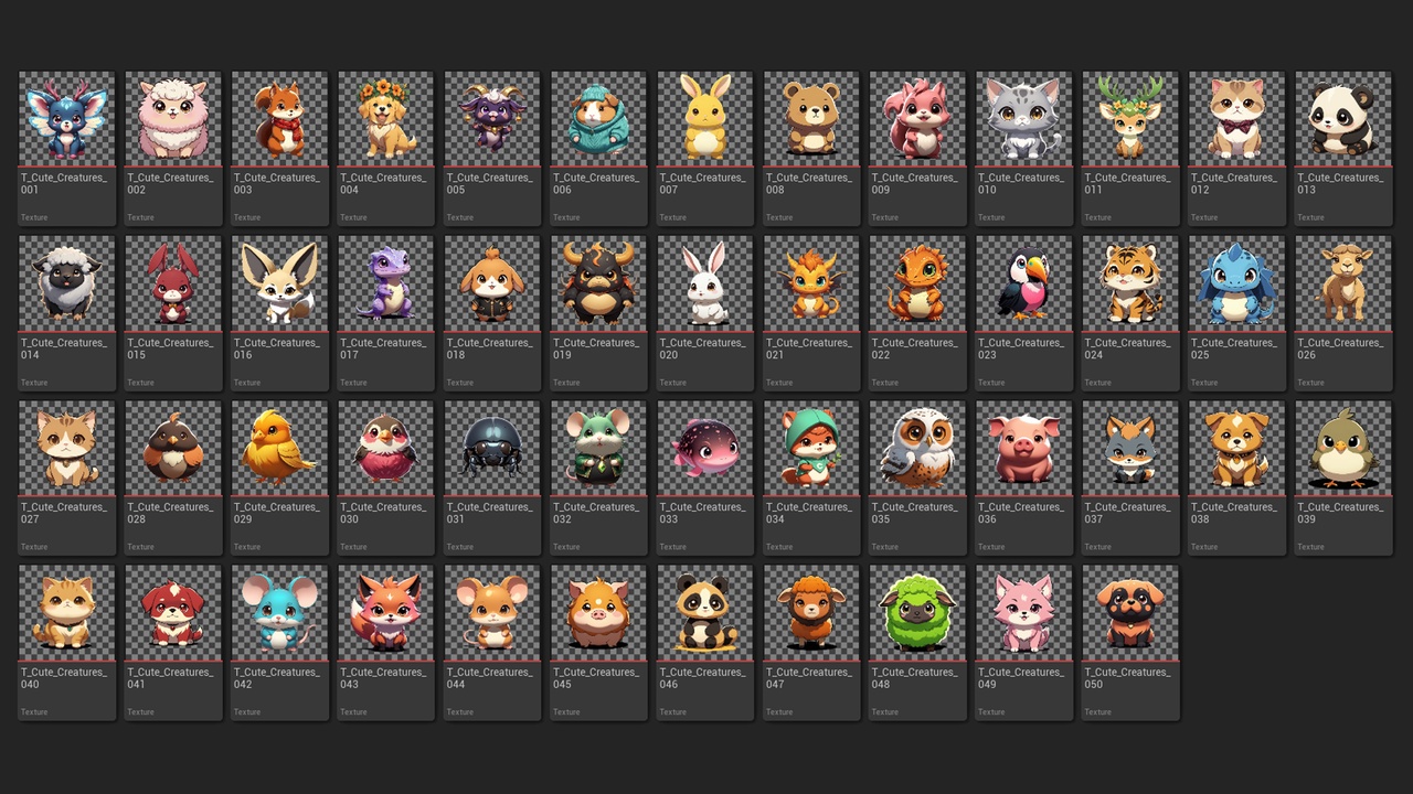Media 1 for listing Cute Creatures Pack 02 - 50 Images