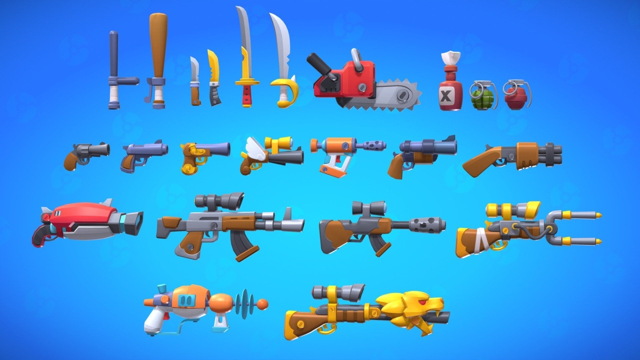 Media 1 for listing Stylized weapons pack-Lowpoly