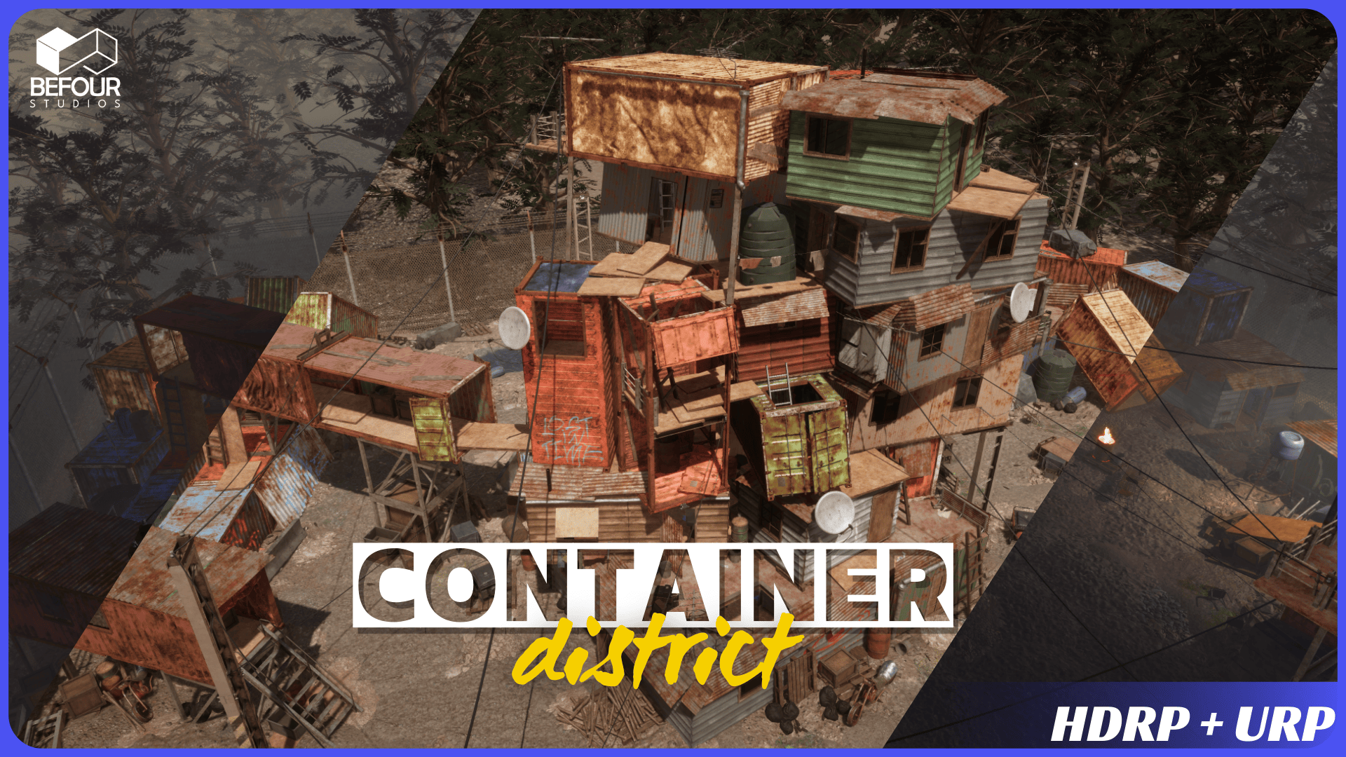 Container District Environment (Slum City) - Unity | Fab