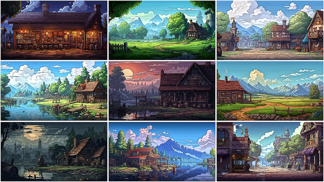 Media 1 for listing BACKGROUND - Pixel Village 1