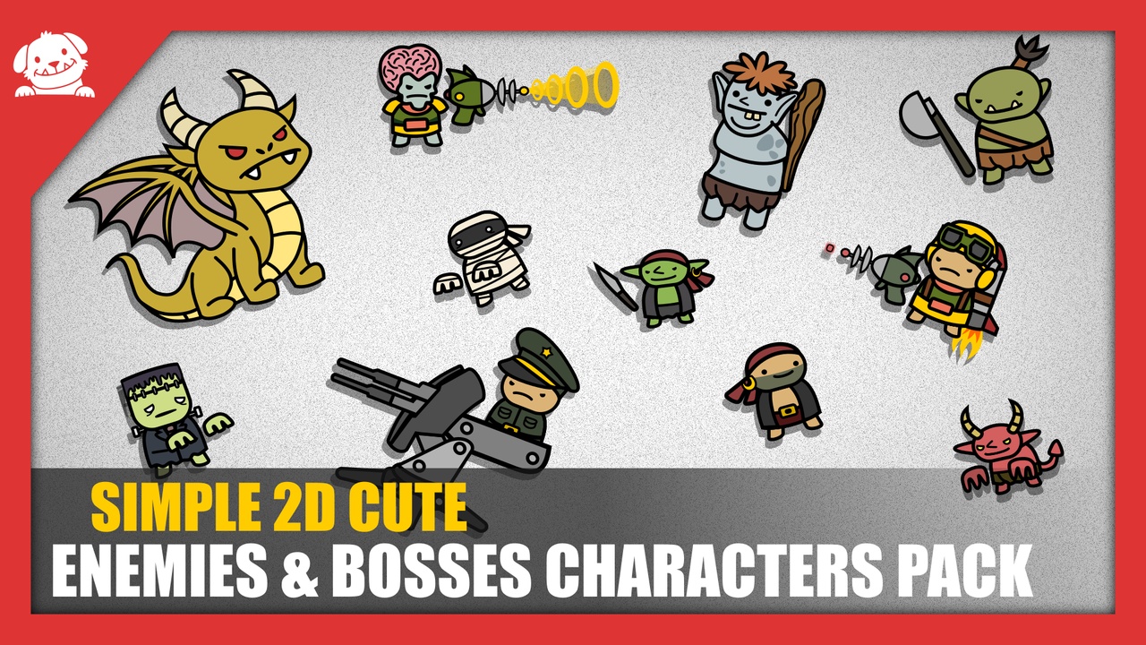 Media 1 for listing Simple 2D Cute Enemies & Bosses Characters