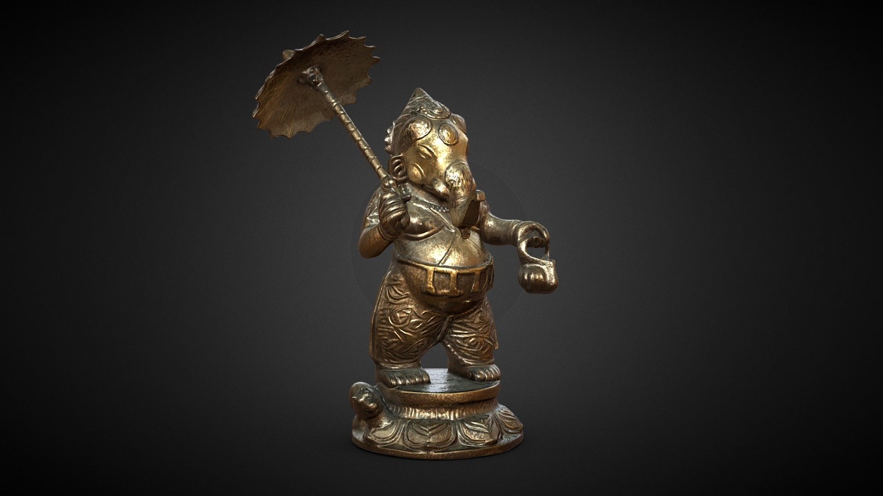 Media 1 for listing Ganesha Statue with Umbrella Statue