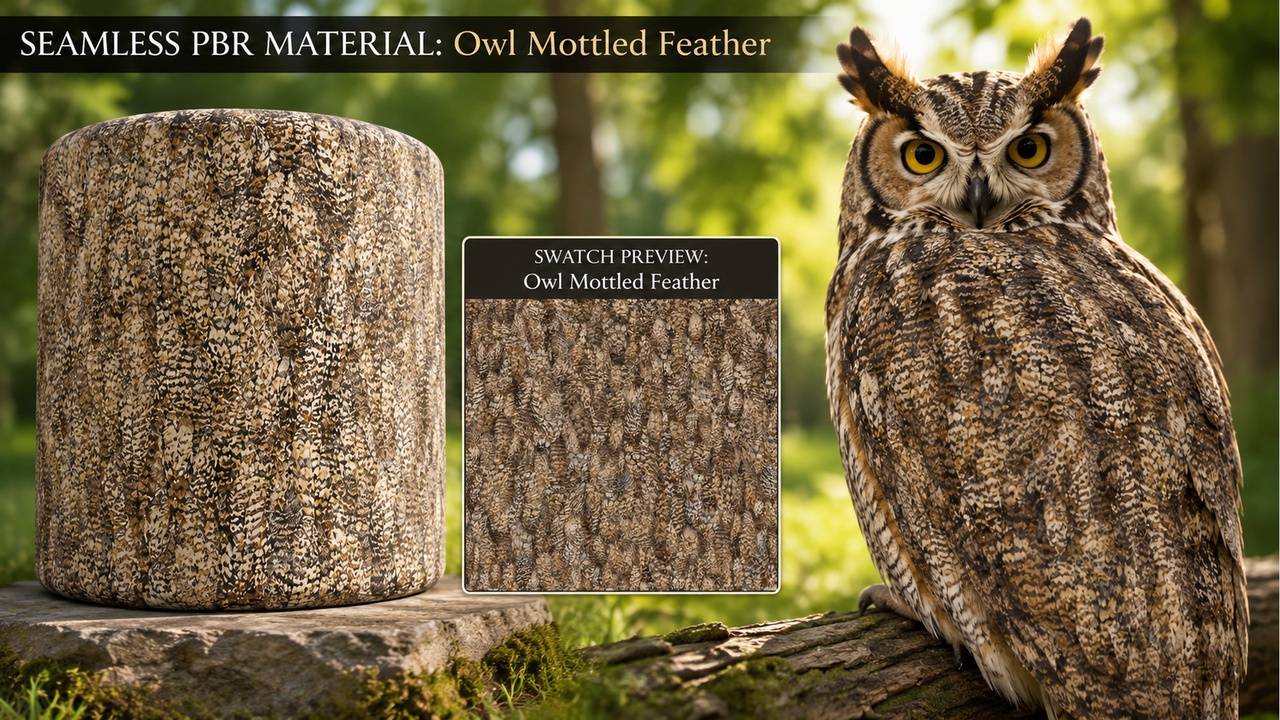 Media 1 for listing Bird Feathers & Plumage Creature Wing Materials - 10 Seamless 4K PBR Textures