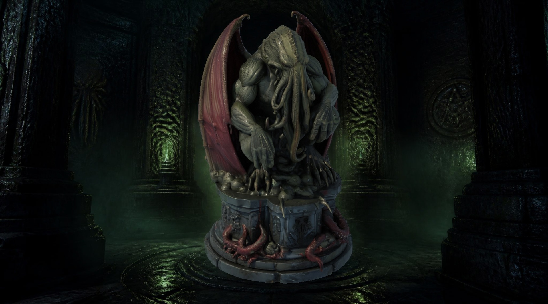 Media 1 for listing Cthulhu Giant Cosmic Great Old One Statue Game Ready 3D Asset
