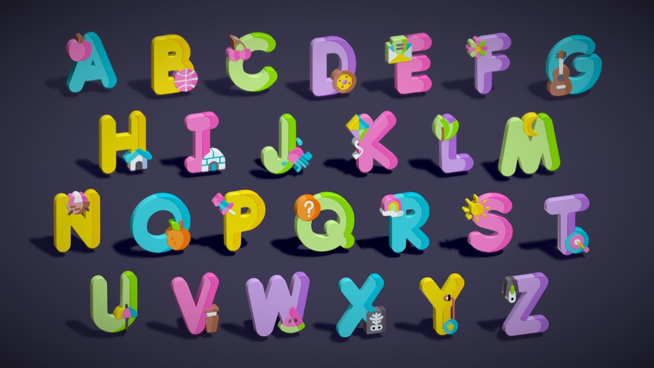 Multimedia 1 para anuncio Toon Alphabets - Low Poly Cartoon Pack 2 - Kids Learning 3D Assets - Letters