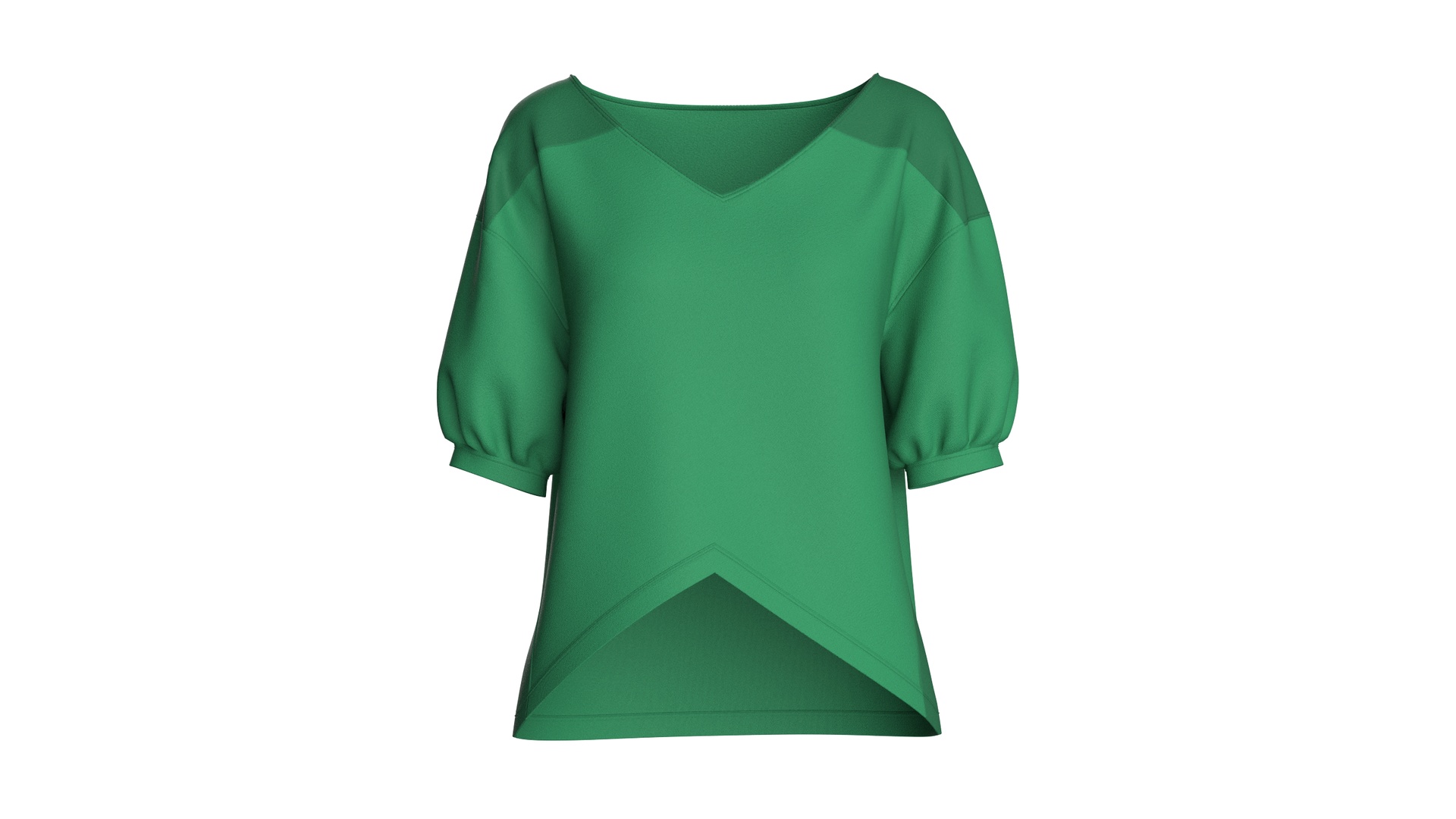 Media 1 for listing Girls V-Hem Puff Sleeve Top | High Poly