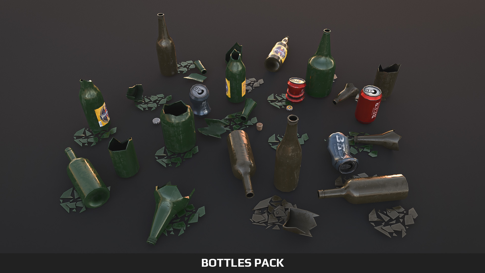 Bottle Pack - Broken Bottles, Cans & Glass (Trash) | Fab