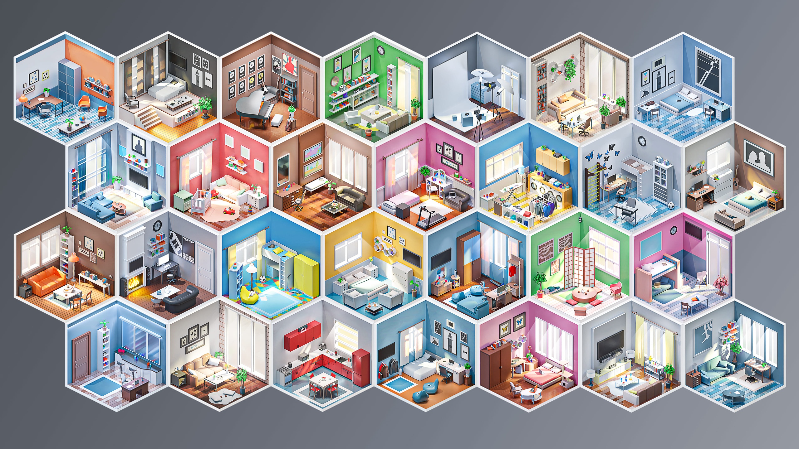 Media 1 for listing Interior 2 - Low Poly 3D Models Pack