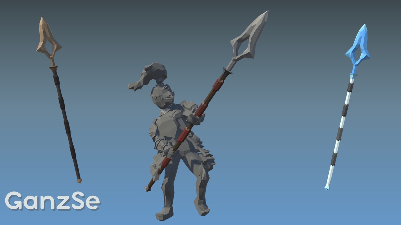 Media 1 for listing GanzSe Spears - Fantasy Low Poly Pack