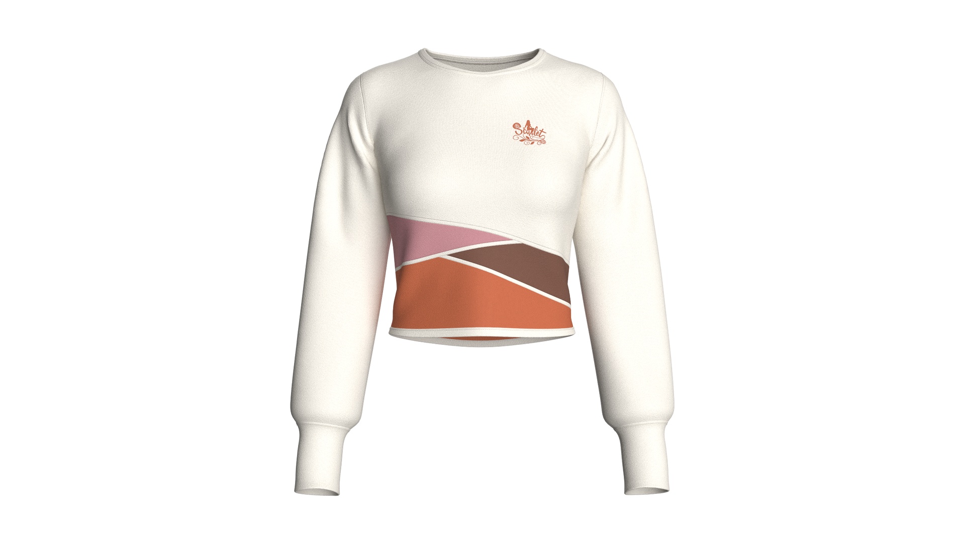 Media 1 for listing Girls Crew Neck Color - Block Crop Sweatshirt | High Poly