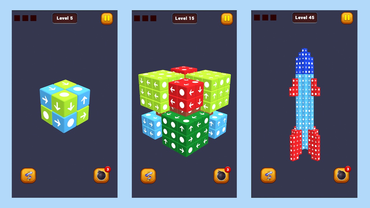 Avoid Cubes Game 3D Cube Away Puzzle | Fab