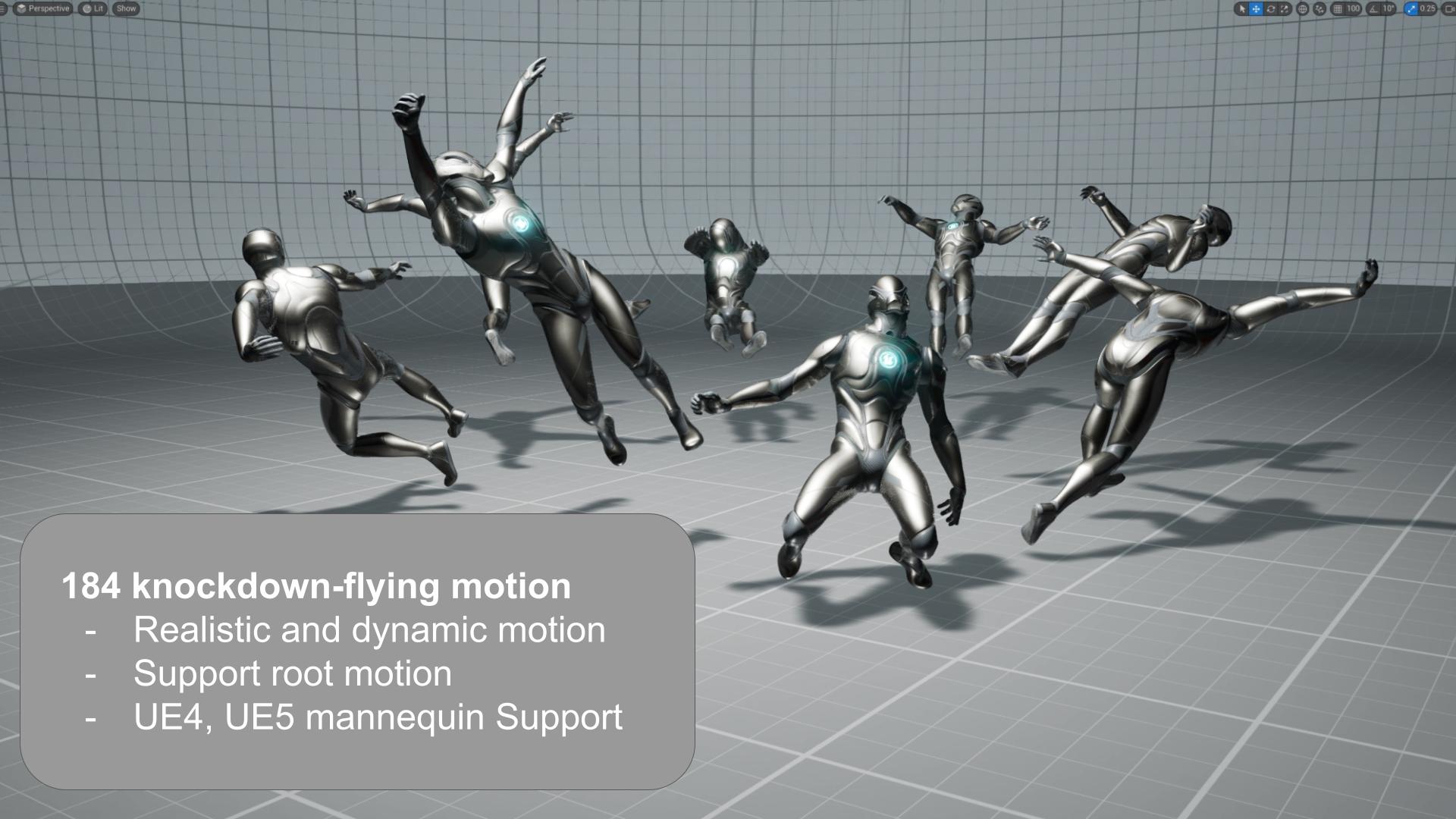[JKMotion] Knockdown-Flying Motion Pack | Fab